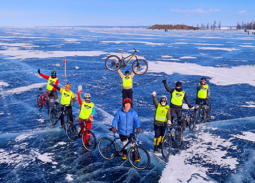 Blue Bear Winter Cycling Adventure: Ice Festival Experience